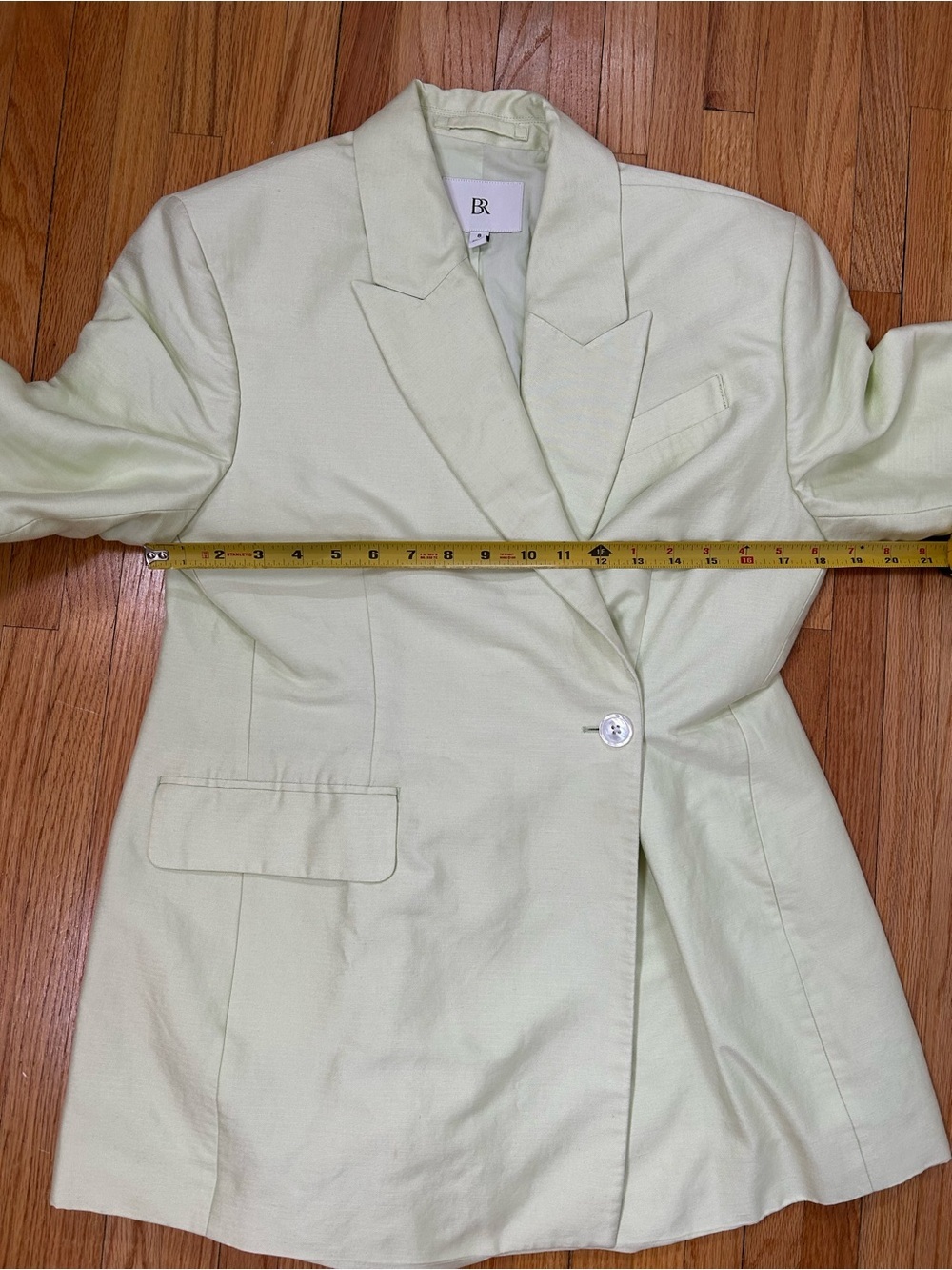 Banana Republic Pale Green Hourglass Italian Viscose Linen Blazer - Picture 7 of 9